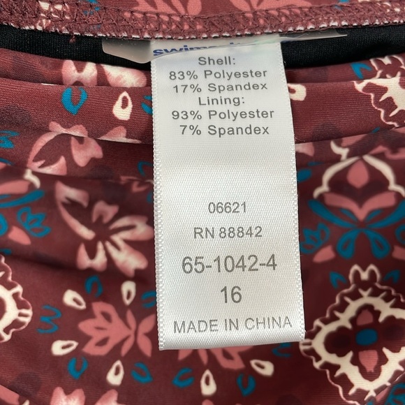 Swimsuits For All Women 16 Floral 2 Piece Swimsuit Tunic Halter Top Built In Bra - Picture 10 of 10